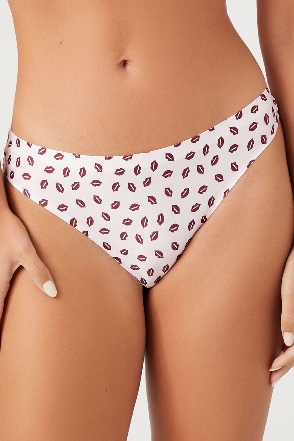 Lip Print Thong Panties